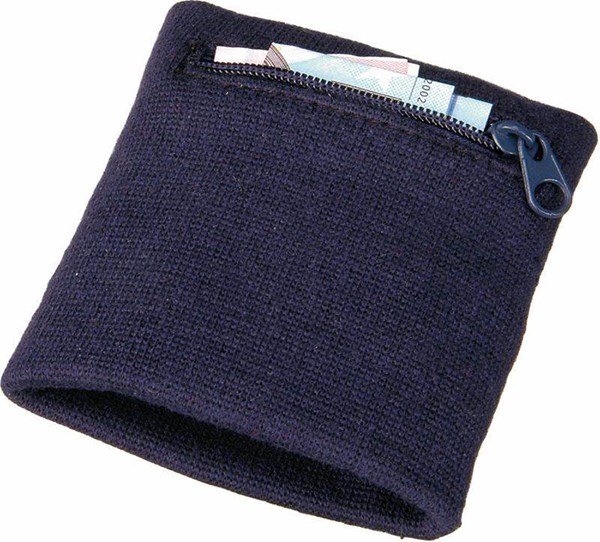 Obrázky: Modrá pružná bavlněná peněženka/nátepník na ruku