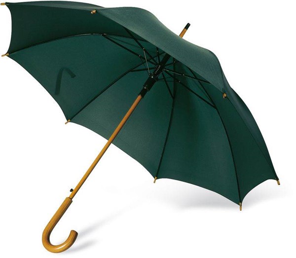Obrázky: Zelený automatický deštník se zahnutou ručkou
