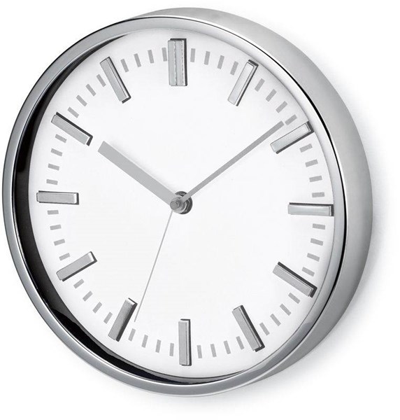 Obrázky: Stříbrné nástěnné hodiny s bílým ciferníkem, Obrázek 2