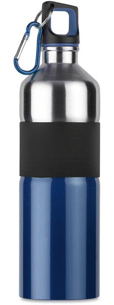 Obrázky: Nerezová modrá láhev 750ml s karabinou na zavěšení