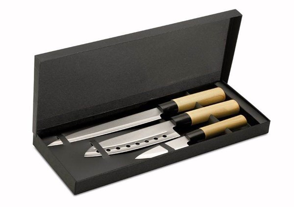 Obrázky: Sada 3 nožů s ocelovou čepelí v japonském stylu, Obrázek 2