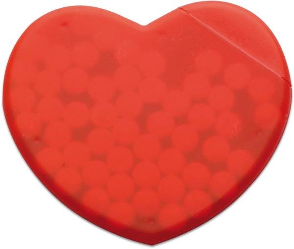 Obrázky: Bonbóny v červeném dávkovači tvaru srdce