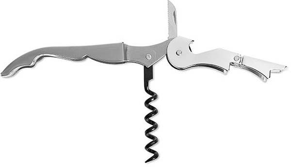 Obrázky: Orig. číšnický nůž s dvoufázovou vývrtkou, stříbrný, Obrázek 2
