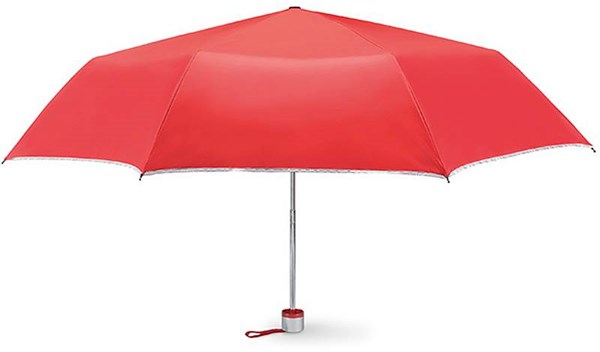 Obrázky: Červeno-stříbrný skládací deštník Cardif s pouzdr., Obrázek 1