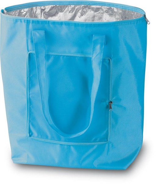 Obrázky: Světle modrá skládací nákupní chladící taška Plicool