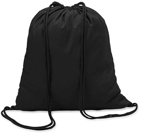 Obrázky: Černý bavlněný batoh se stahovací šňůrou, Obrázek 1
