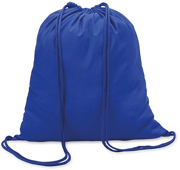 Obrázky: Modrý bavlněný batoh  se stahovací šňůrou