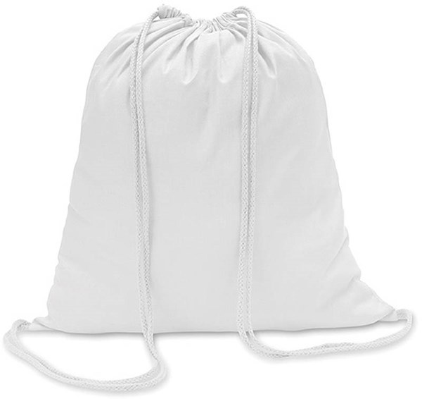 Obrázky: Bílý bavlněný batoh  se stahovací šňůrou, Obrázek 1