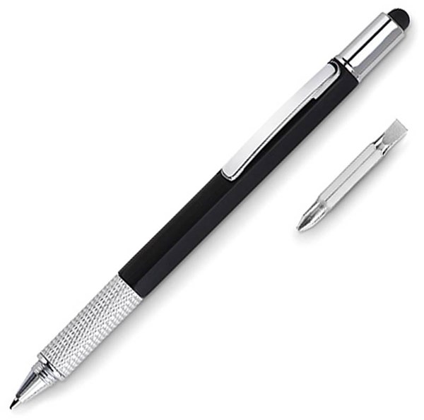 Obrázky: Černé kuličkové pero se stylusem a funkcí vodováhy, Obrázek 2