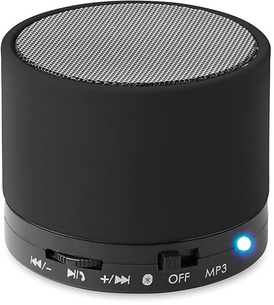 Obrázky: Černý válcový bluetooth reproduktor