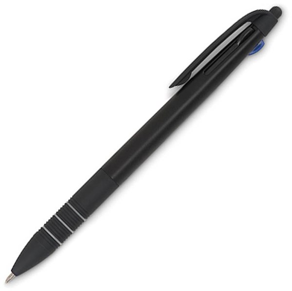 Obrázky: Plastové trojbarevné pero se stylusem, černé, Obrázek 3