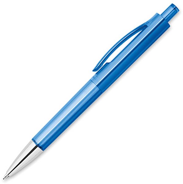 Obrázky: Transparentně modré kuličkové pero, lesklý hrot, Obrázek 2