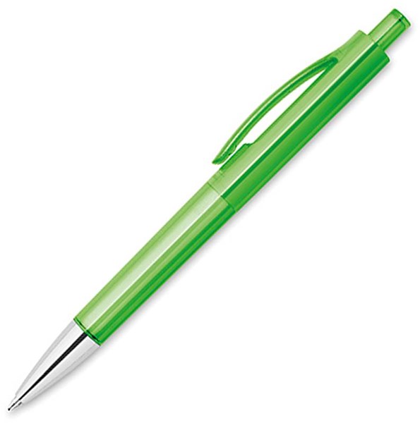 Obrázky: Transparentně zelené kuličkové pero, lesklý hrot, Obrázek 2