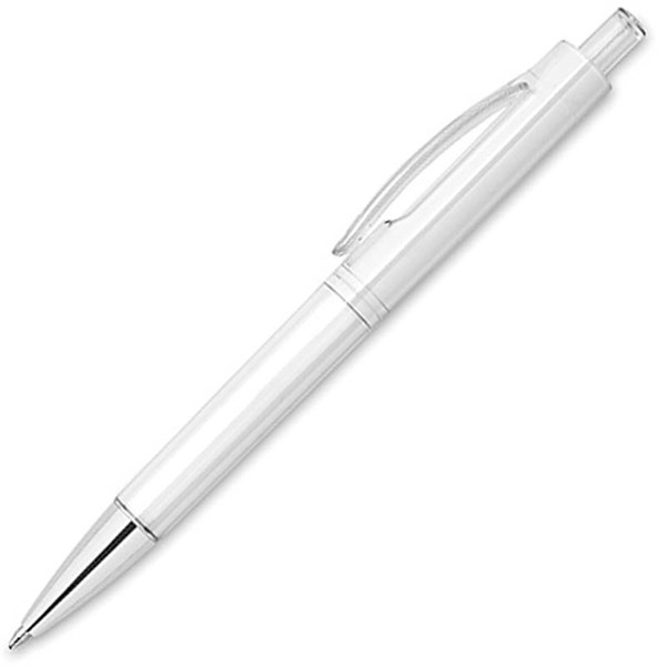 Obrázky: Transparentně bílé kuličkové pero, lesklý hrot, Obrázek 2