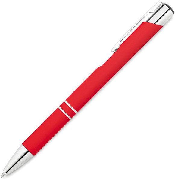 Obrázky: Červené hliníkové pero pogumované - vhodné pro laser, Obrázek 1