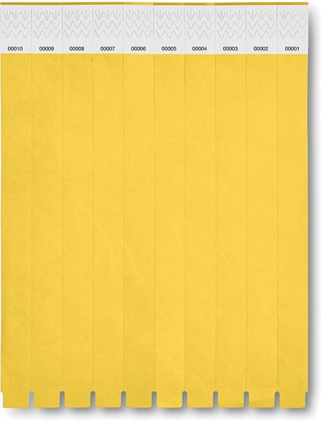 Obrázky: Žlutý identifikační náramek z tyveku - 10 ks, Obrázek 2