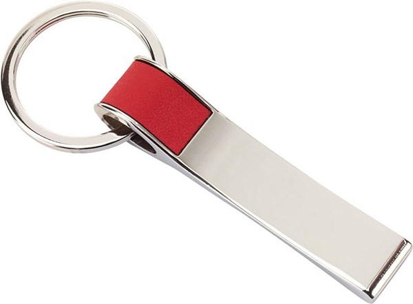 Obrázky: Kovový přívěsek s červeným koženkovým páskem