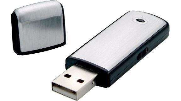 Obrázky: Square stříbrný USB flash disk, 1GB