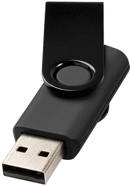 Obrázky: Twister metal černý USB flash disk, 2GB