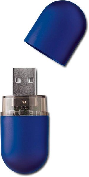 Obrázky: Infocap modrý oválný USB flash disk s očkem, 16GB, Obrázek 2