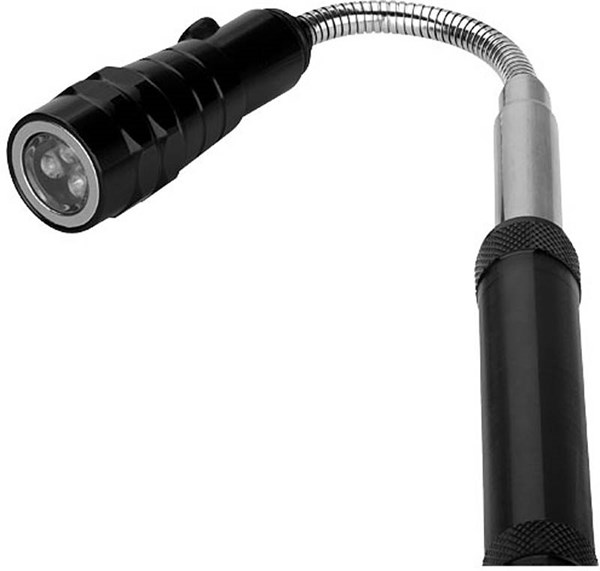 Obrázky: Černá teleskopická LED svítilna s magnetem, Obrázek 2