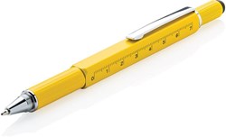 Obrázky: Žluté multifunkční kuličkové pero z hliníku 5 v 1