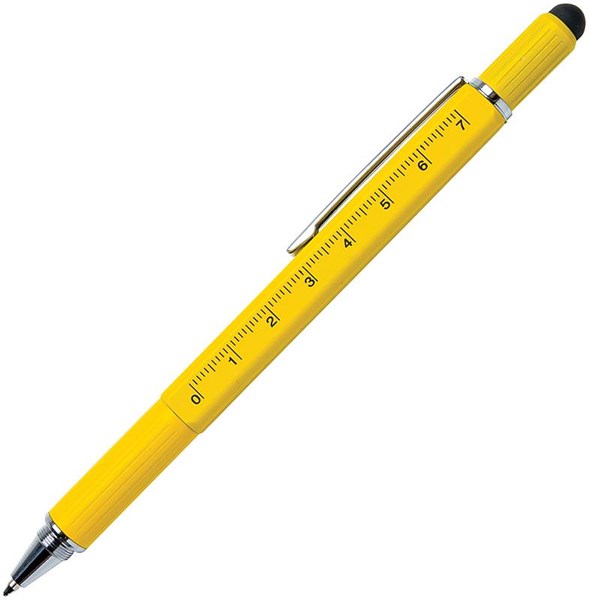 Obrázky: Žluté multifunkční kuličkové pero z hliníku 5 v 1, Obrázek 5