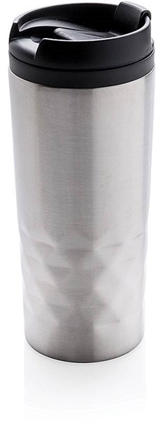 Obrázky: Stříbrný termohrnek 300 ml s geometrickým vzorem