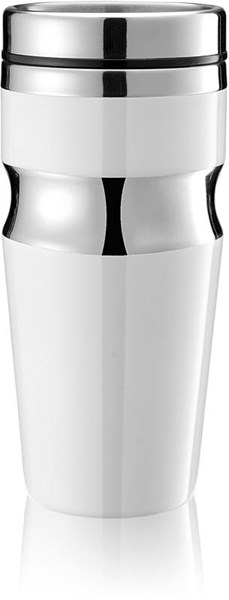 Obrázky: Bílo-stříbrný termohrnek 350 ml s víčkem, Obrázek 2