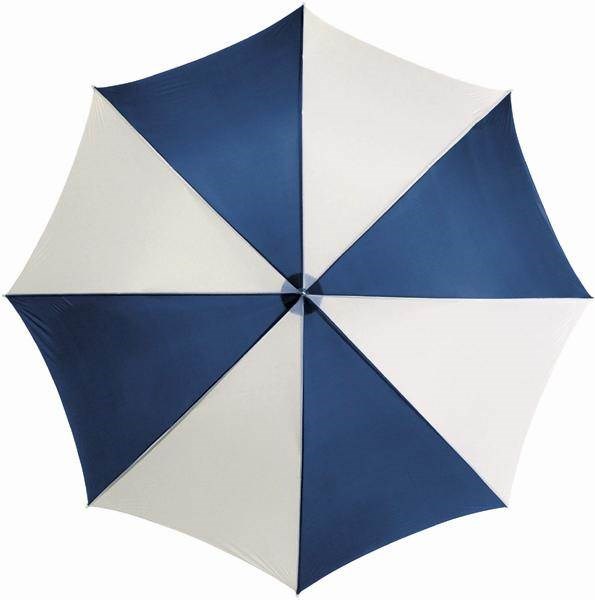 Obrázky: Velký golf.deštník,tvarovaná rukojeť, bílo/t.modrý, Obrázek 2