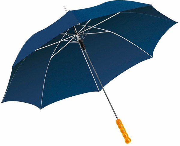 Obrázky: Tmavě modrý automatický deštník, tvarovaná rukojeť