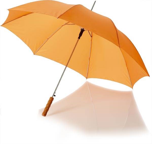 Obrázky: Oranžový automatický deštník, tvarovaná rukojeť