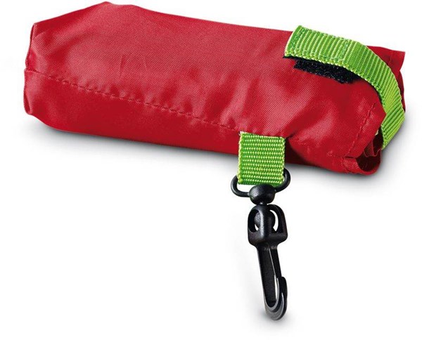 Obrázky: Červená nákupní taška složená v sáčku s karabinou, Obrázek 1