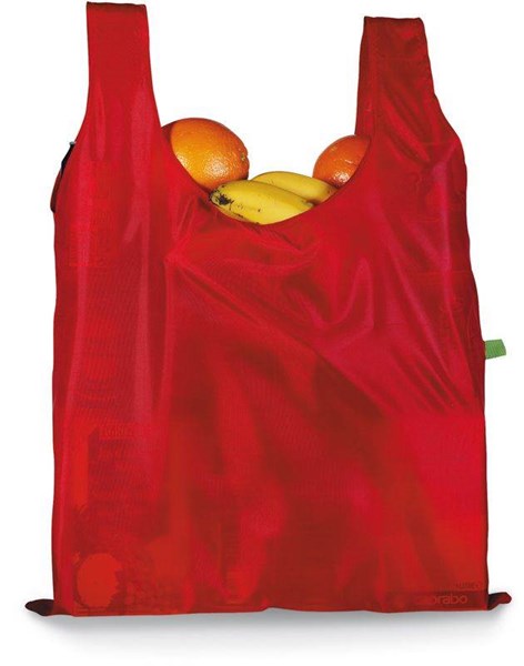 Obrázky: Červená nákupní taška složená v sáčku s karabinou, Obrázek 2