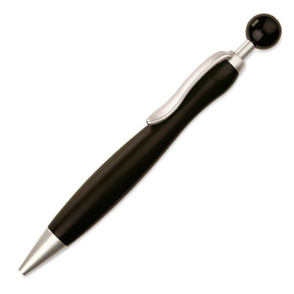 Obrázky: Černé kuličkové pero Fany s kuličkou - černá náplň