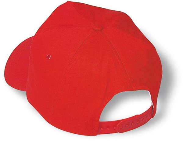 Obrázky: Červená pětidílná bavlněná baseballová čepice, Obrázek 3