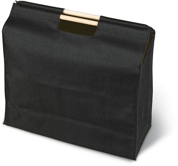 Obrázky: Černá polyesterová taška s dřevěnými uchy, Obrázek 2