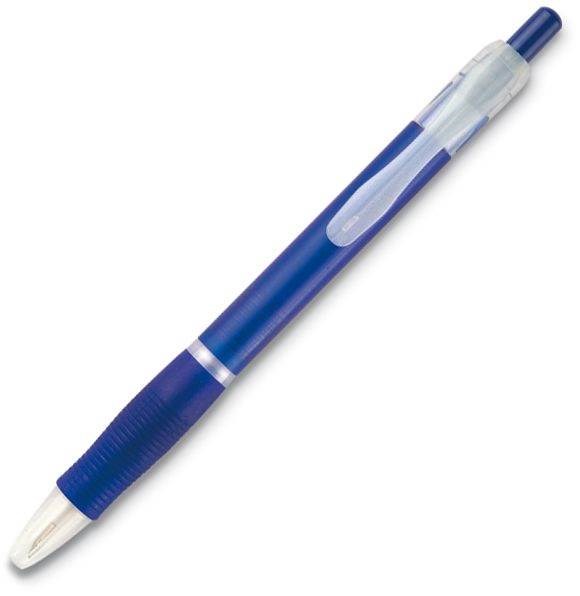 Obrázky: Transparentní modré pero s gumovým úchytem - ČN