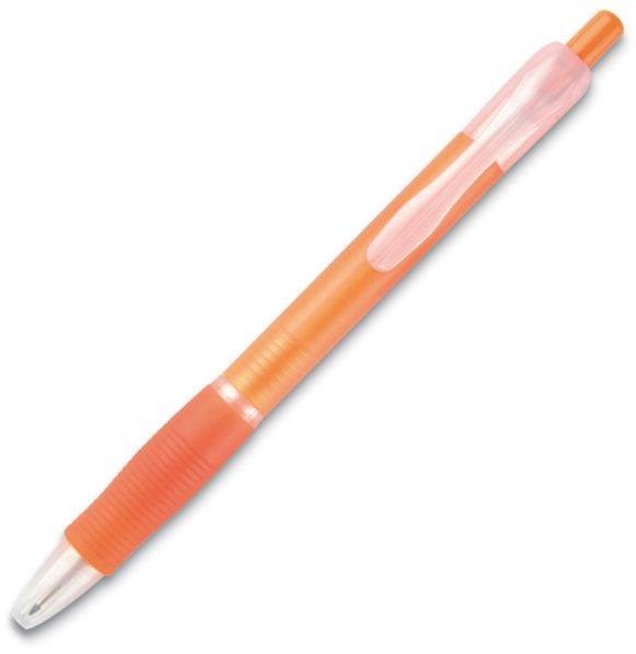 Obrázky: Transparentní oranžové pero s gumovým úchytem - ČN, Obrázek 1