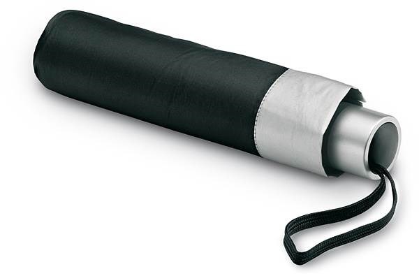 Obrázky: Černo-stříbrný skládací deštník Cardif s pouzdrem, Obrázek 2