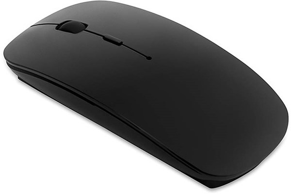 Obrázky: Černá bezdrátová optická myš z lesklého ABS, Obrázek 2
