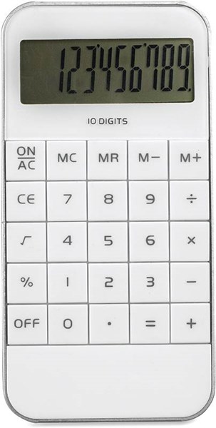 Obrázky: Bílá 10místná kalkulačka z ABS plastu, Obrázek 2