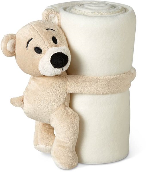 Obrázky: Dětská bílá fleecová deka s medvídkem
