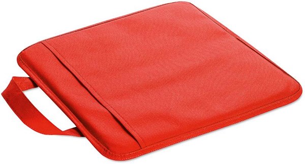 Obrázky: Červená netkaná sedací podložka s kapsou, Obrázek 2