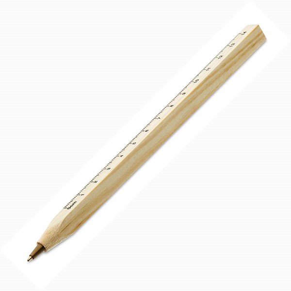 Obrázky: Hranaté dřevěné kuličkové pero s pravítkem, Obrázek 2
