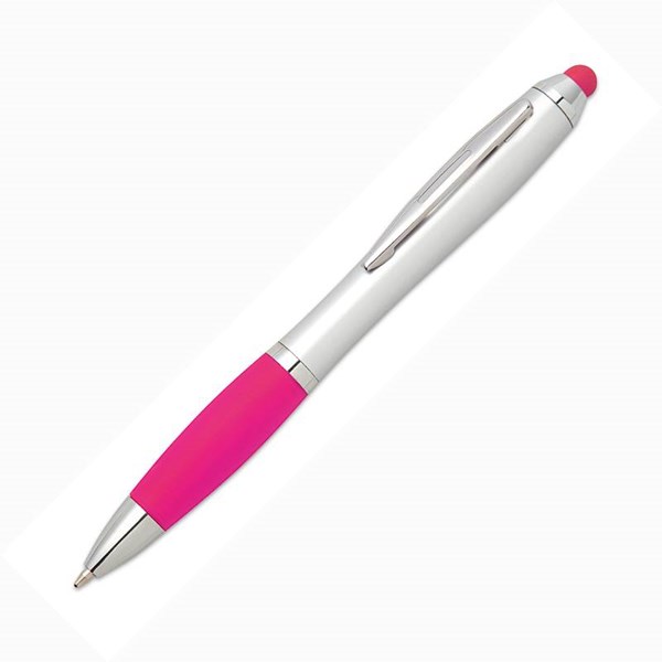 Obrázky: Fuchsiové plastové kuličkové pero se stylusem, Obrázek 2