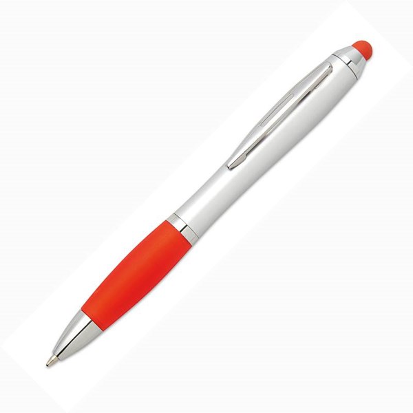 Obrázky: Červené plastové kuličkové pero se stylusem, Obrázek 2
