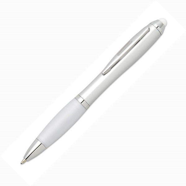 Obrázky: Bílé plastové kuličkové pero se stylusem, Obrázek 2