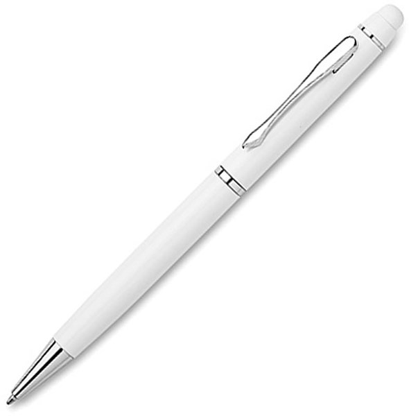 Obrázky: Bílé hliníkové pero se stylus hrotem v boxu, Obrázek 2