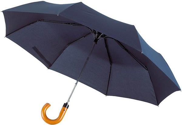 Obrázky: Modrý třídílný automatický skládací deštník